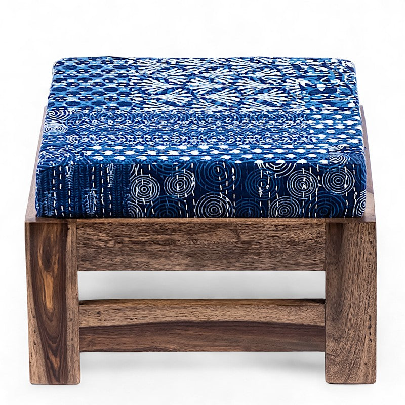 Lirox Sheesham Wooden Bench with Cushions (Blue) - Four Piece Set media 4