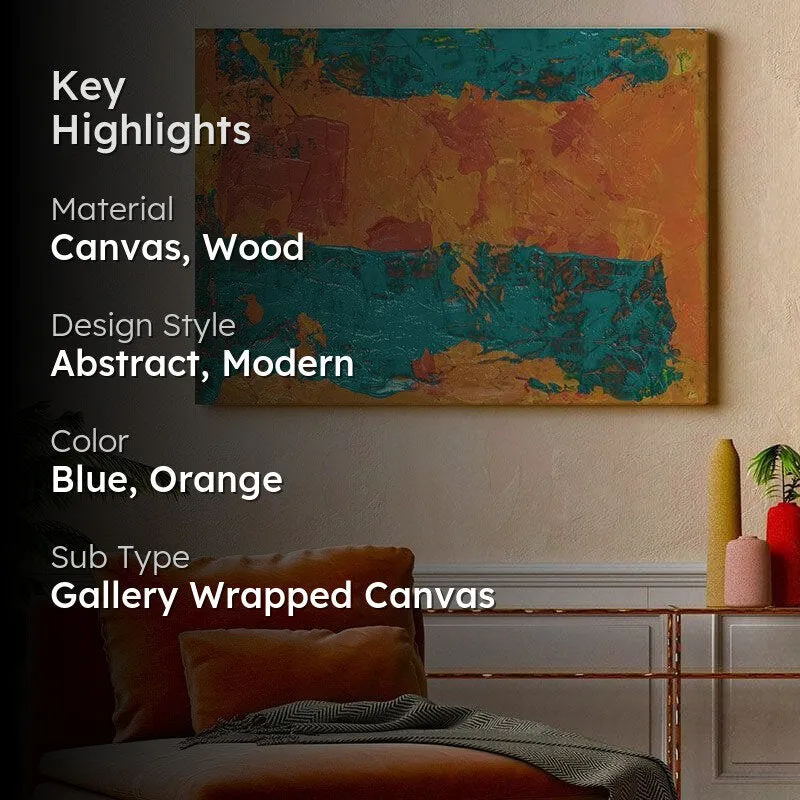 Fire In Blue Abstract Canvas Painting - Gallery Wrap media 2
