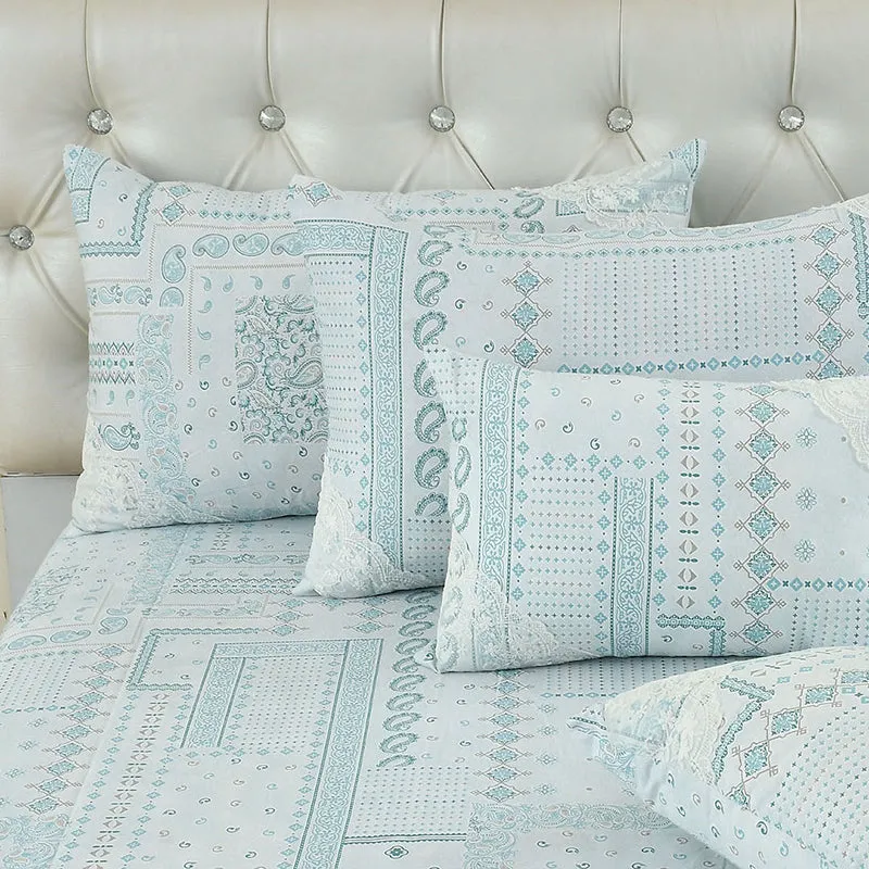 Mathieu Cotton Bedding Set (Blue/210 TC) - Five Piece Set media 4