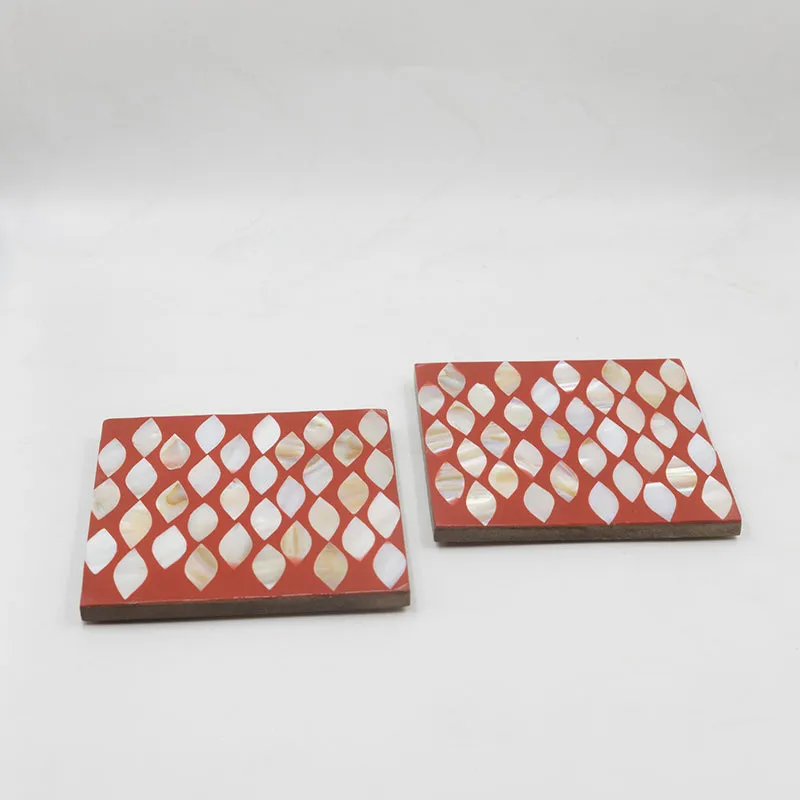 Celestria Mother Of Pearl Coaster (Red) - Set Of Two media 5