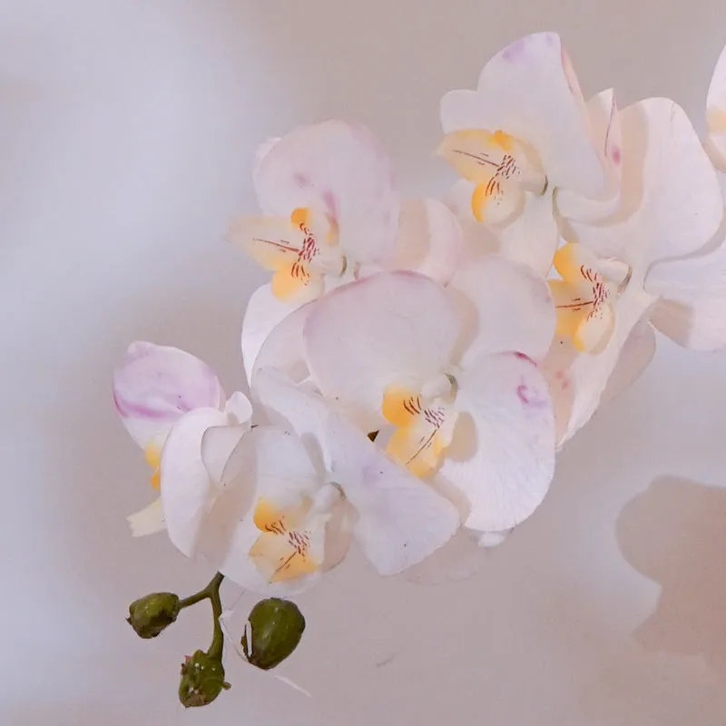 Faux Orchid Flower Stick (White & Yellow) - 38 CM media 4