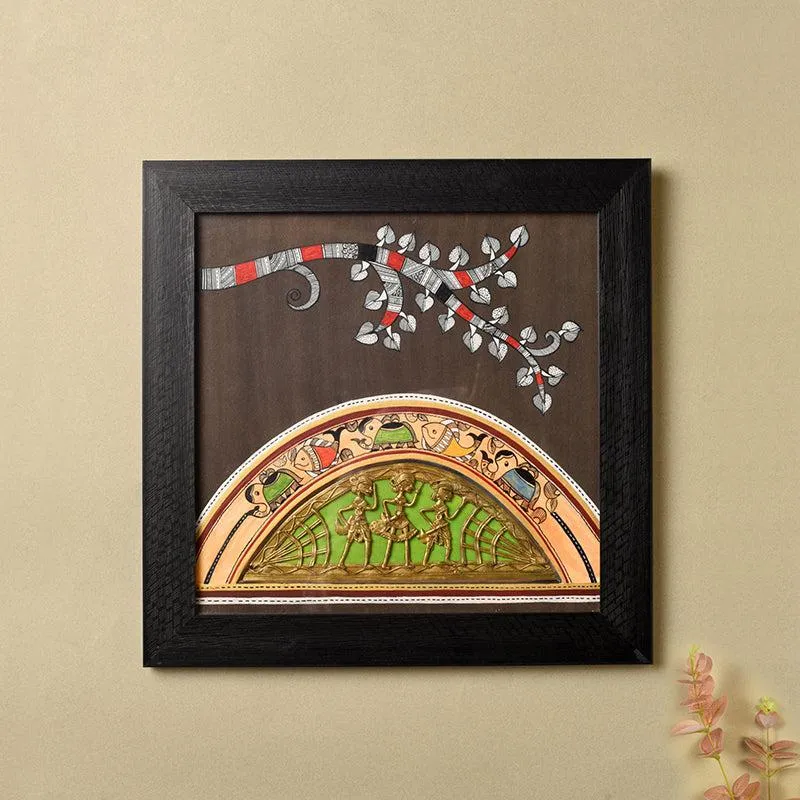 Bhil Brass & Wood Wall Accent media 1