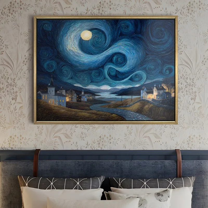 Ethereal Valley Canvas Wall Painting With Frame media 5
