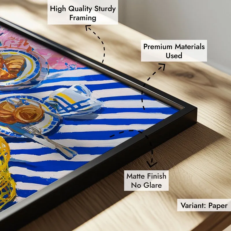 Blue Tableau Canvas Wall Painting - Black Frame media 6
