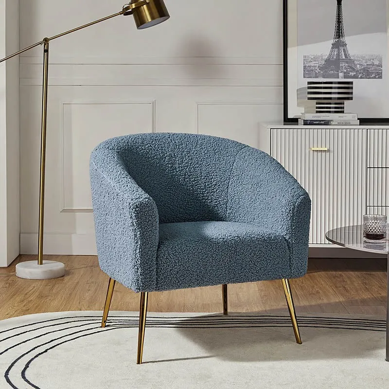 Stylo Neem Wood Accent Chair - Blue media 4