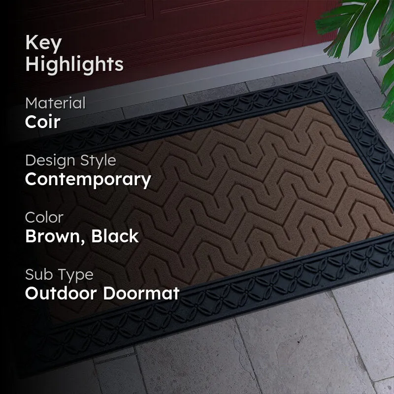 Coire Block Coir Door Mats - Brown,black media 2