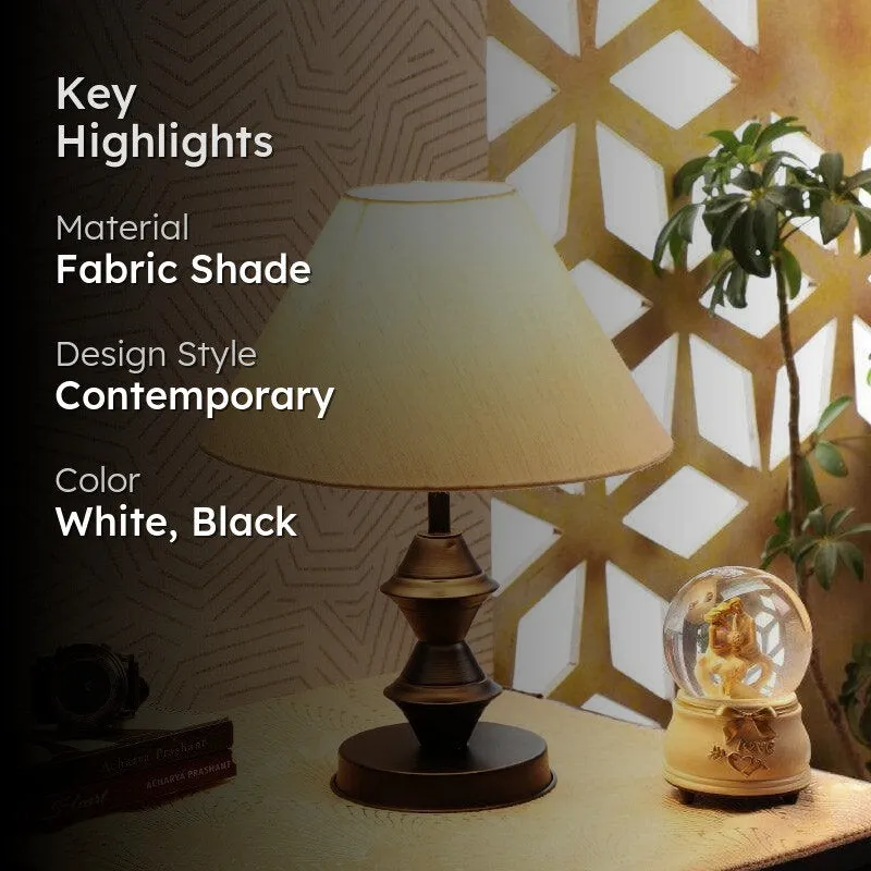 Sadeira Griifeth Fabric Table Lamp - White,Black media 2