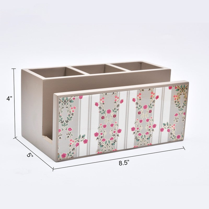 Beige Handcrafted Wooden Cutlery Stand media 6