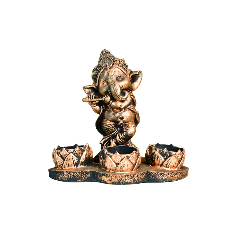 Little Copper Ganesha Tealight Candle Holder media 4
