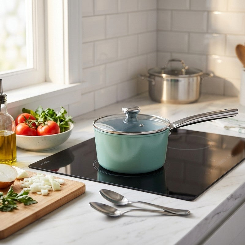 Salford Prepza Forged Ceramic Saucepan with Glass Lid - 1700 mL