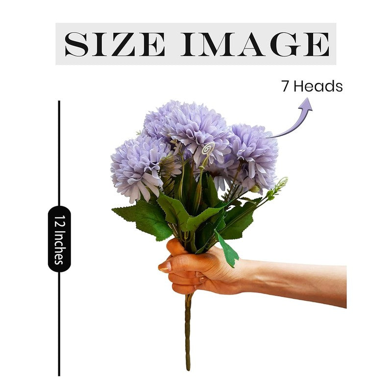 Hortensia Chrysanthemum Silk Floral Stick - Purple media 9