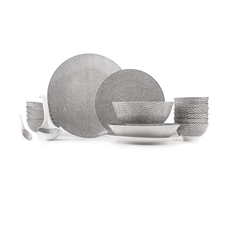 DineCrest Porcelain Dinner Set (Grey) - 35 Piece Set media 3