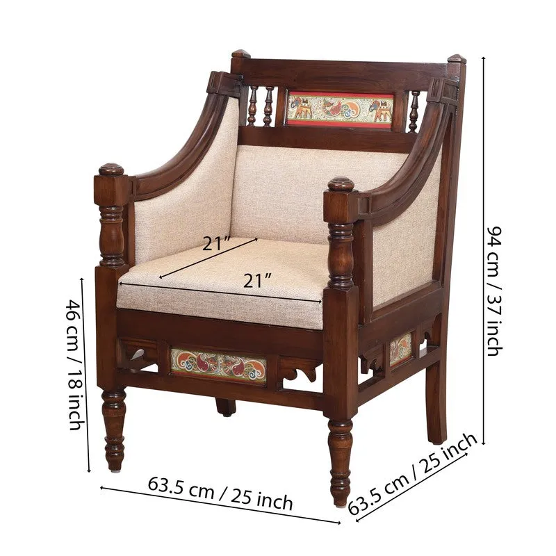 Maharani Teak Wood Accent Chair media 7