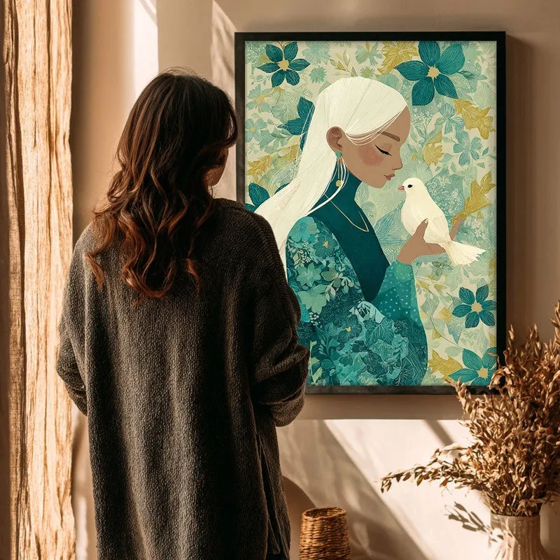 Mystiflora Canvas Wall Painting - Black Frame media 4