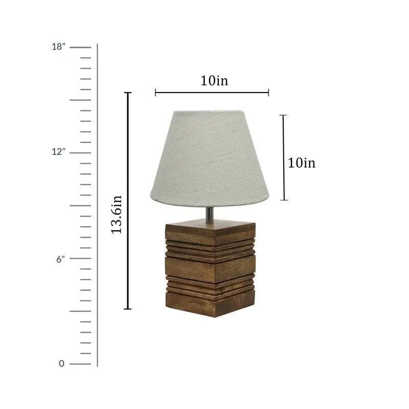 Fallon Cube Fabric Table Lamp - White,Brown media 4
