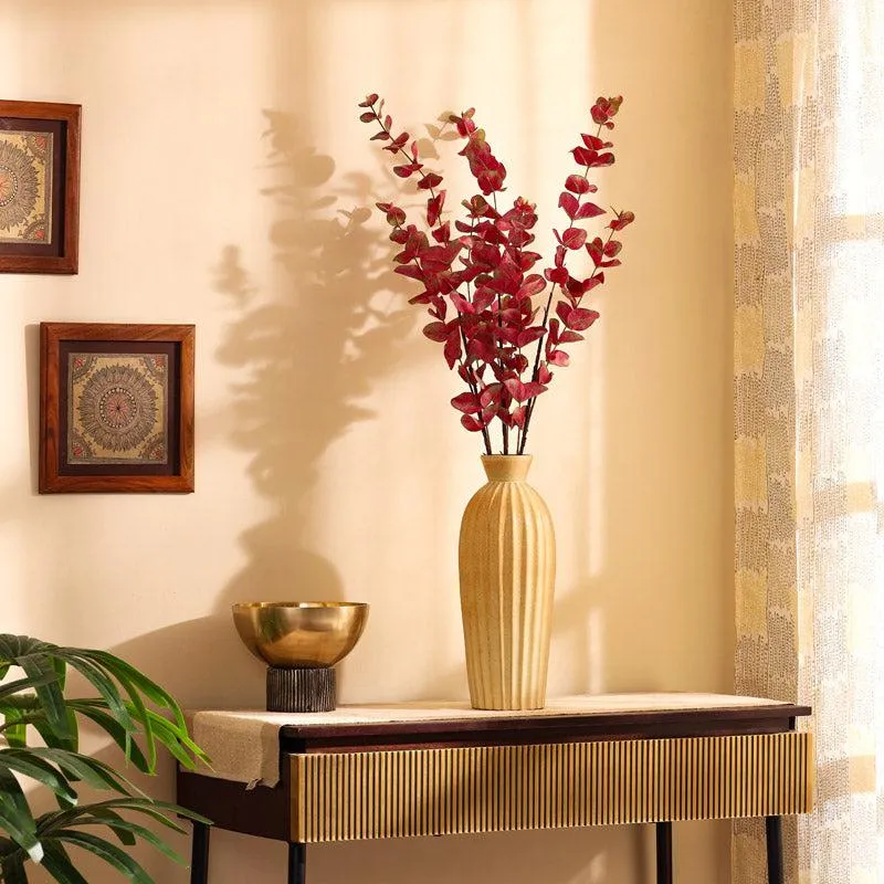 Artificial Realistic Eucalyptus Stick (Red) - Set Of Three media 3