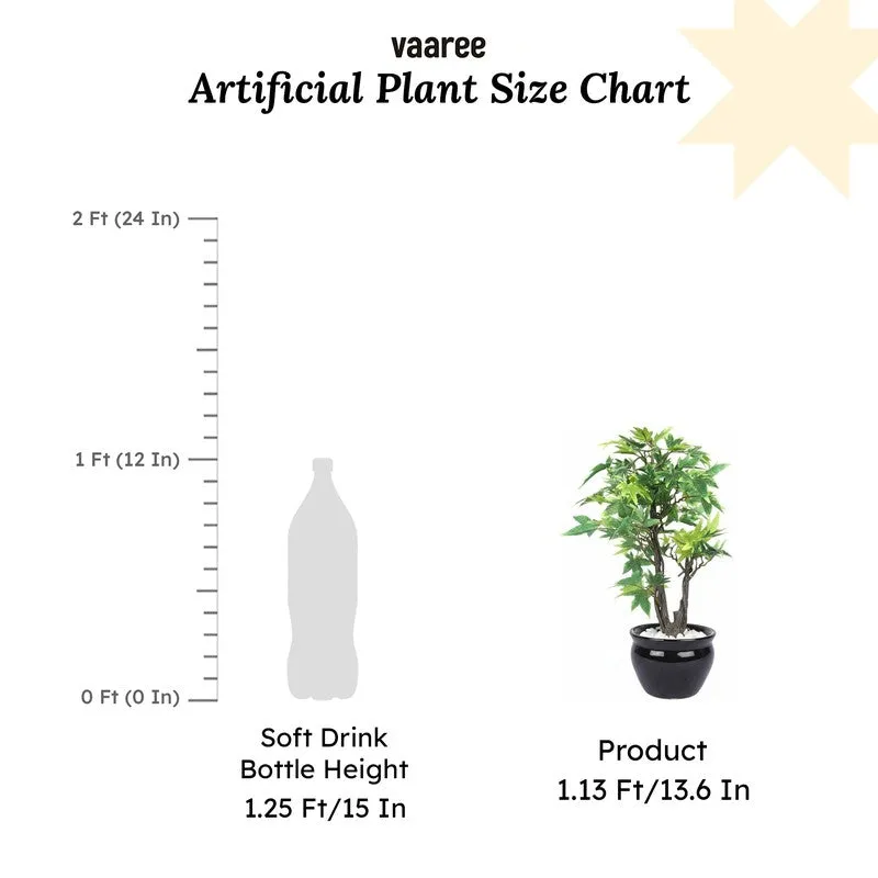 Artificial Green Bonsai Plant With Ceramic Pot - 1 Feet media 7
