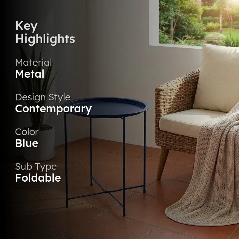 Cedar Metal Side Table - Blue media 2