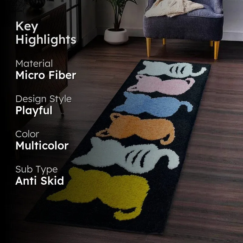 Kitty Fest Micro Fiber Runner Rug media 2
