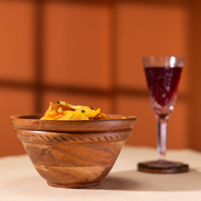 Handcrafted Wood Mixing Bowl - 1600 mL