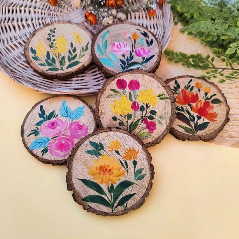 Refo Bloom Handpainted Coaster -  Set Of Six media 4