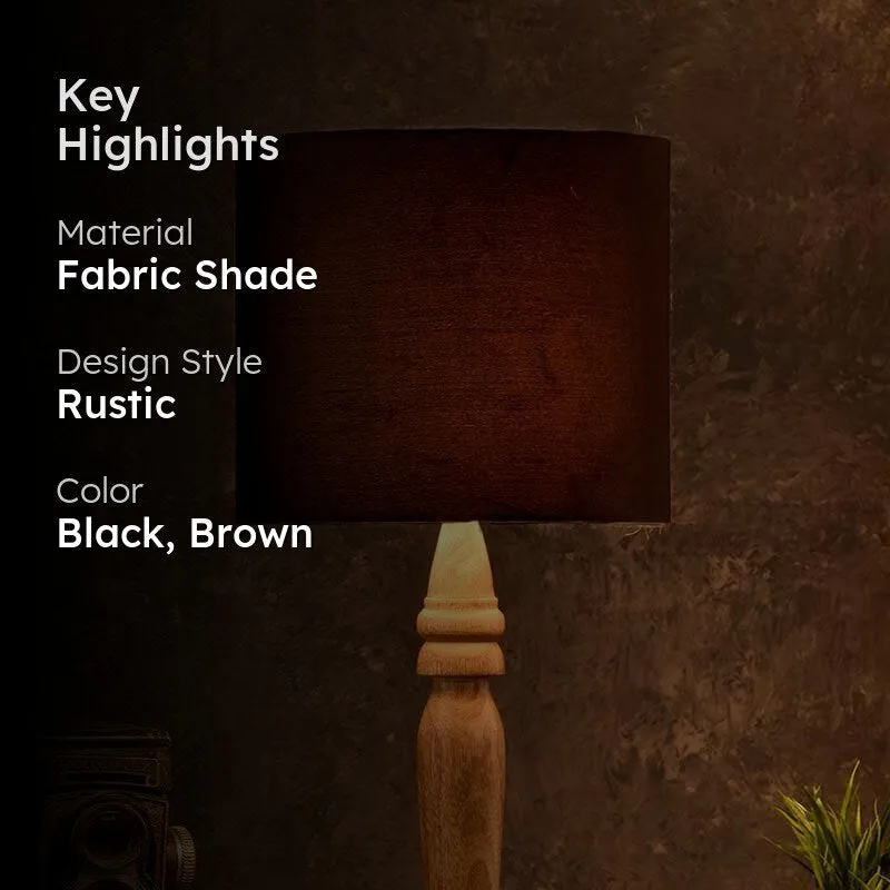 Vintage Dream Fabric Table Lamp - Black,Brown media 2