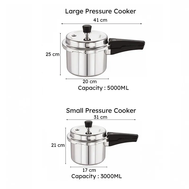Nirlon Steel Glaze Pressure Cooker (5000 mL/3000 mL)- Set Of Two media 10