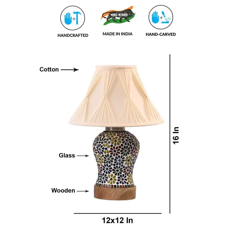 Aurelia Smocked Wooden Table Lamp - Multicolor media 9