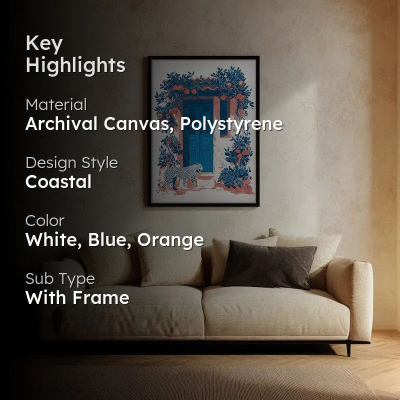 Sapphire Shade Canvas Wall Painting - Black Frame media 2