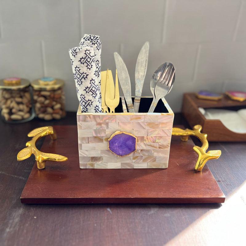 Purple & Beige
