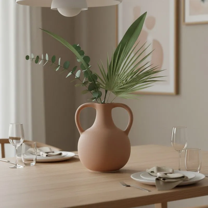 Sandstone Twin Handle Ceramic Vase media 5