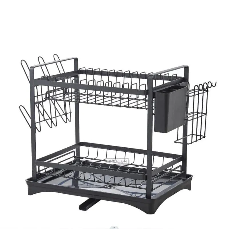 Plate Parade 2-Tier Carbon Steel Dish Rack - Black media 4