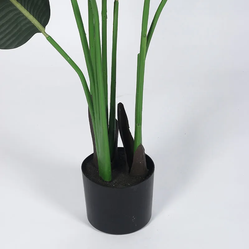 Verdelis Artificial Banana Plant With Black Plastic Pot - 4 Feet media 5