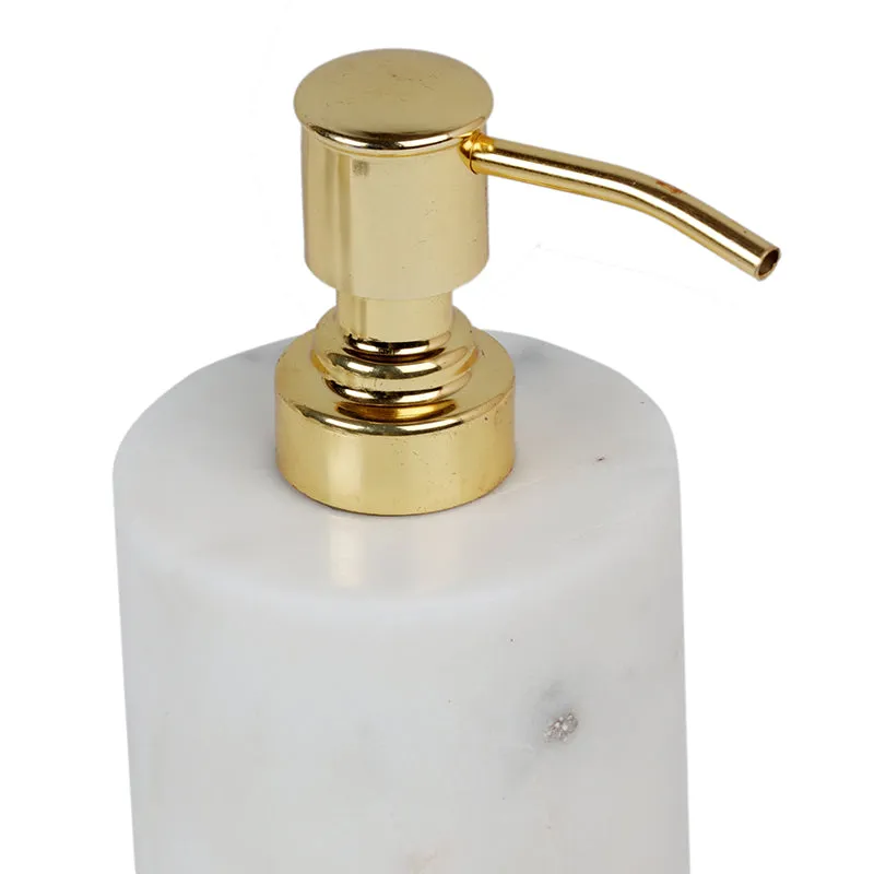 Alabaste Marble Soap Dispenser - White & Gold media 4