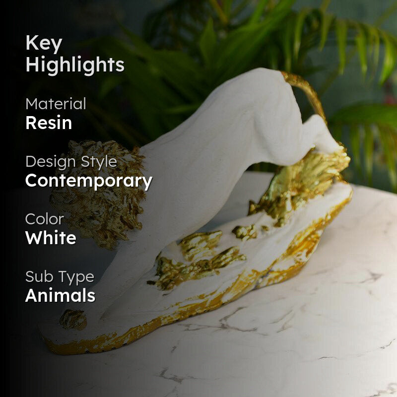 White Pristine Leo Showpiece media 2