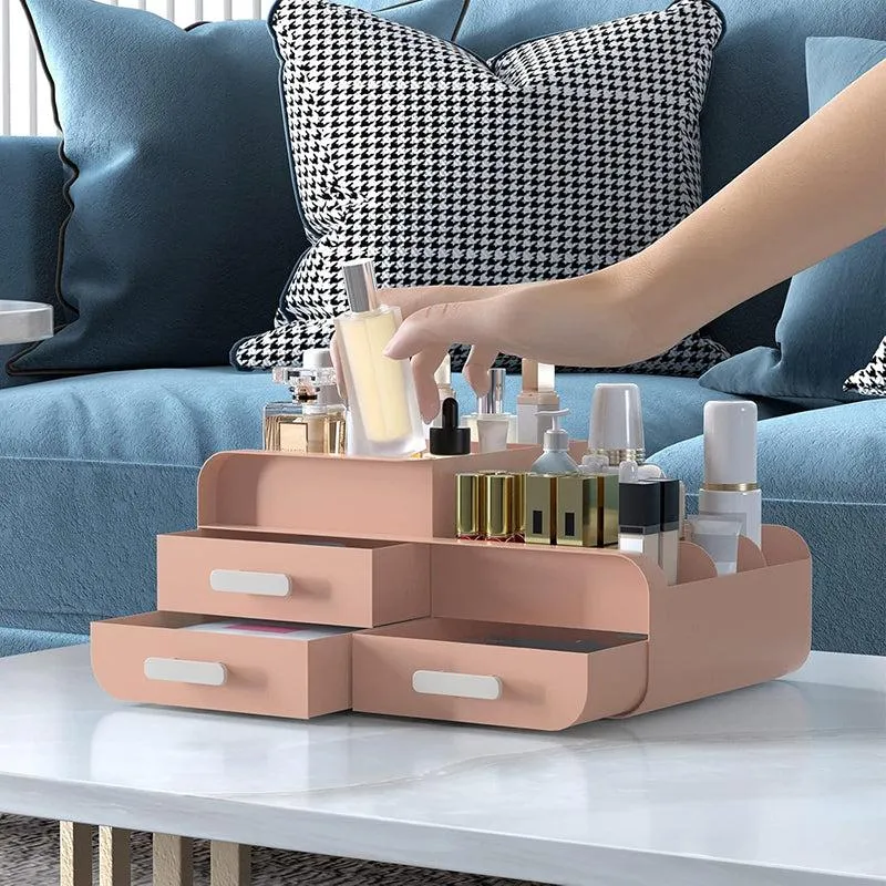 The Stash Bash Plastic Cosmetic Organiser - Pink media 5