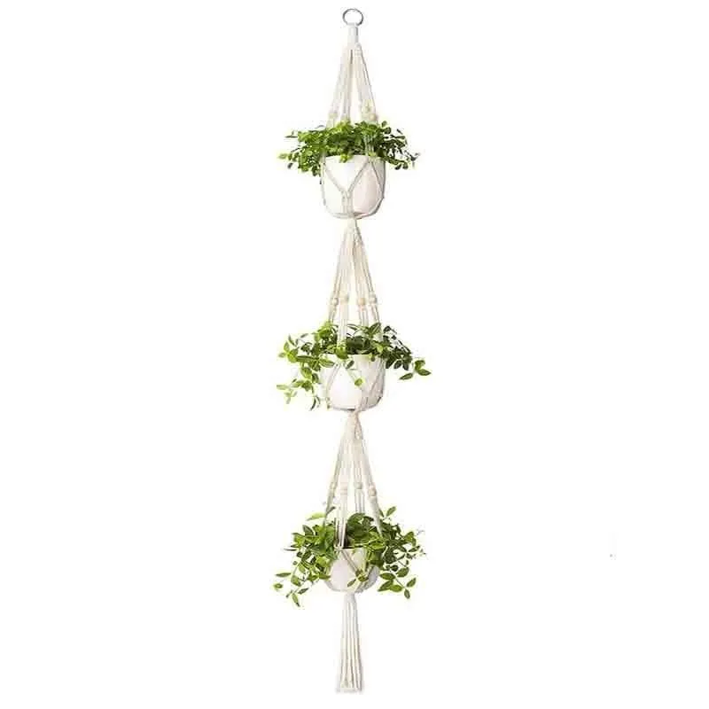 Sofia Macrame Plant Hanger - Set Of Two media 4