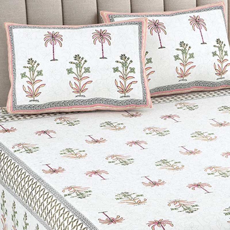 Dharitri Cotton Bedsheet (Peach) - 180 TC media 3