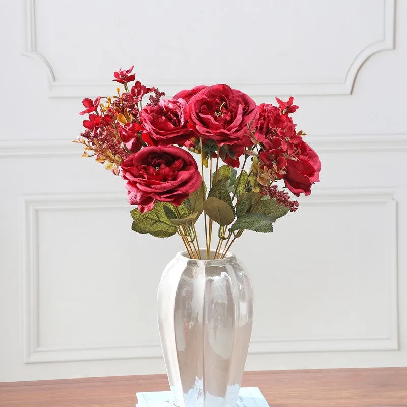 Cross Autumn Peony Artificial Flowers - Red media 4