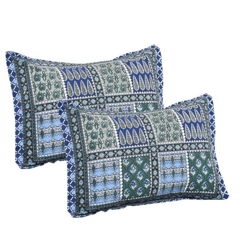 Jarda Applique Print Cotton Bedsheet (Blue) - 180 TC media 3