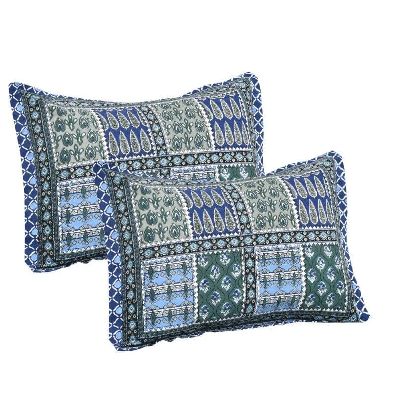 Jarda Applique Print Cotton Bedsheet (Blue) - 180 TC media 3