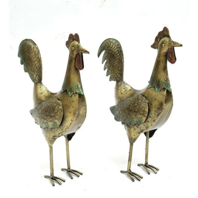 Cockerel Whimsy Showpiece - Set Of Two media 3