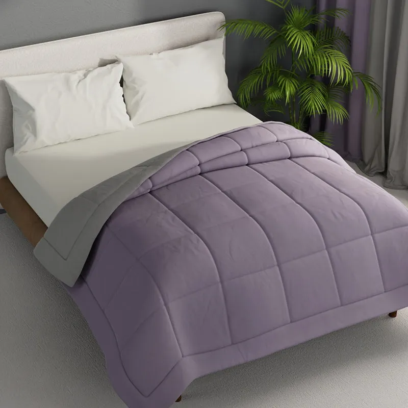 Herbert Reversible Solid Comforter (Lavender) - 120 GSM media 1