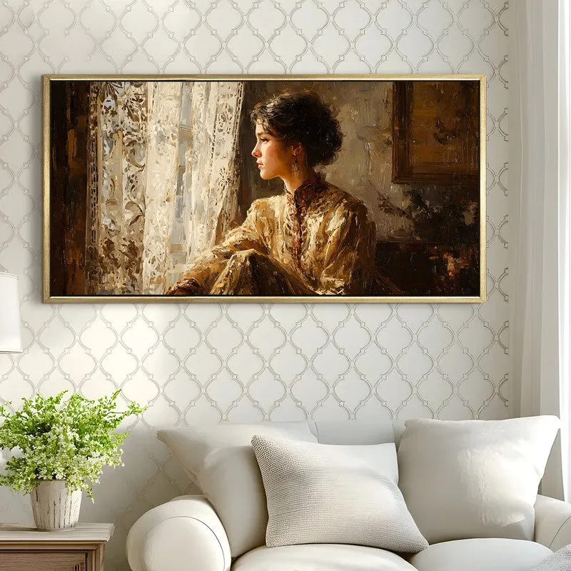 Quiet Bloom Canvas Wall Painting With Frame media 4