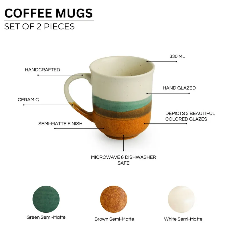 Zevo Ceramic Coffee Mug (330 mL Each) - Set of Two media 3
