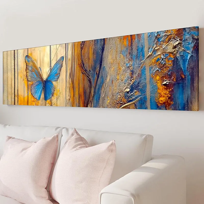 Blue Mariposa Ethnic Canvas Wall Art media 3