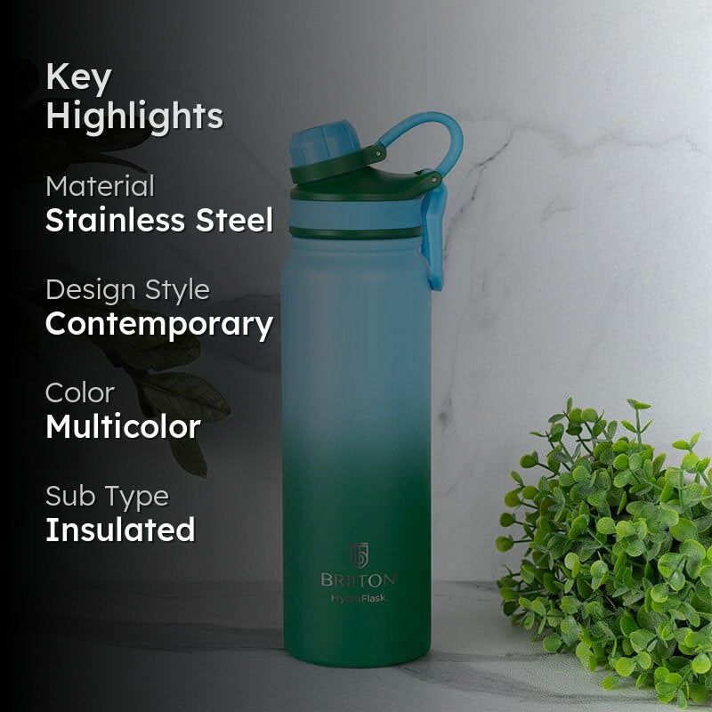 Serene Sip Hot & Cold Thermos Water Bottle (Green & Light Blue) - 800 mL media 2