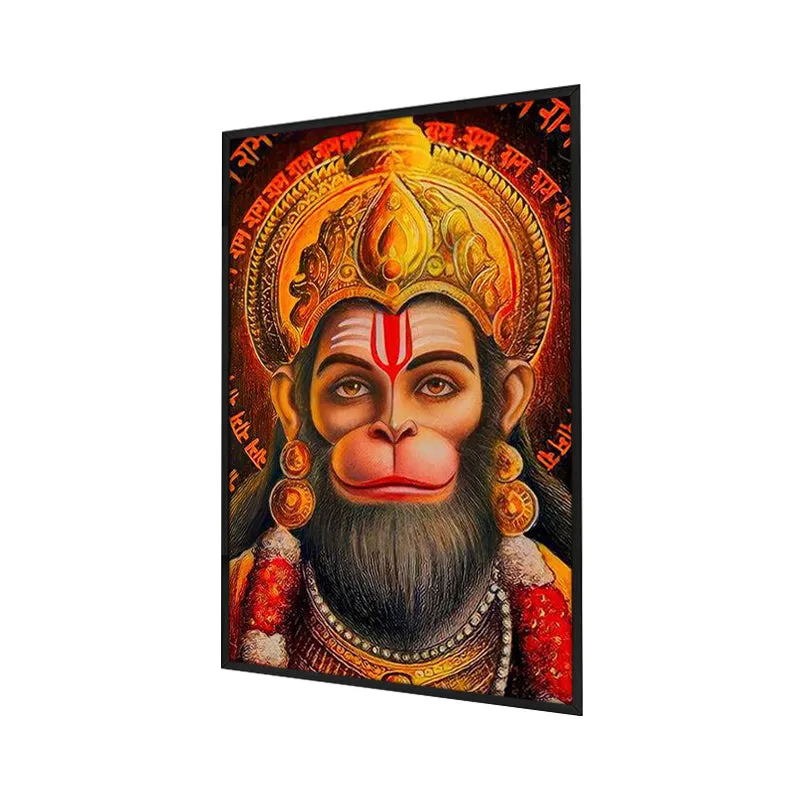 Hanuman's Gaze Wall Painting With Frame media 3