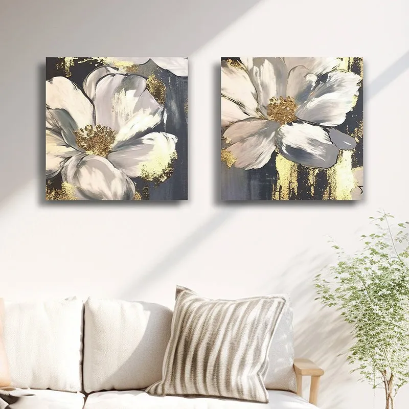 Strokes Of Daisy Canvas Wall Art - Set Of Two media 5