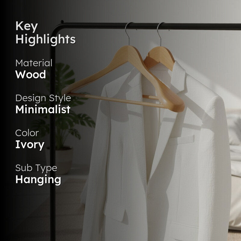 ClosetCraft Hangify Wooden Cloth Hanger - Set Of Two media 2